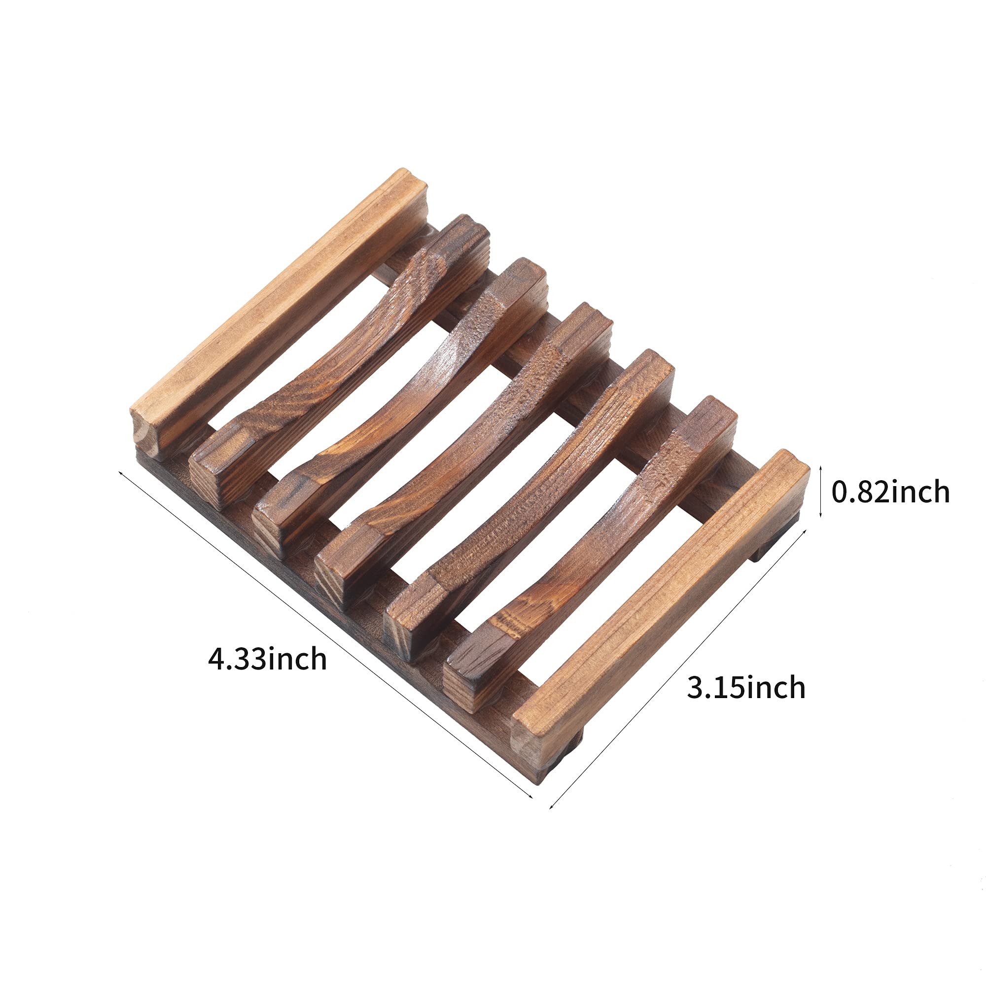 Wooden Soap Dish for Shower,Set of 2 Shower Soap Holder,Self draining Bar Soap Holder for Bathroom, Homemade Soaps Saver Natural Soaps Tray, Vowupt