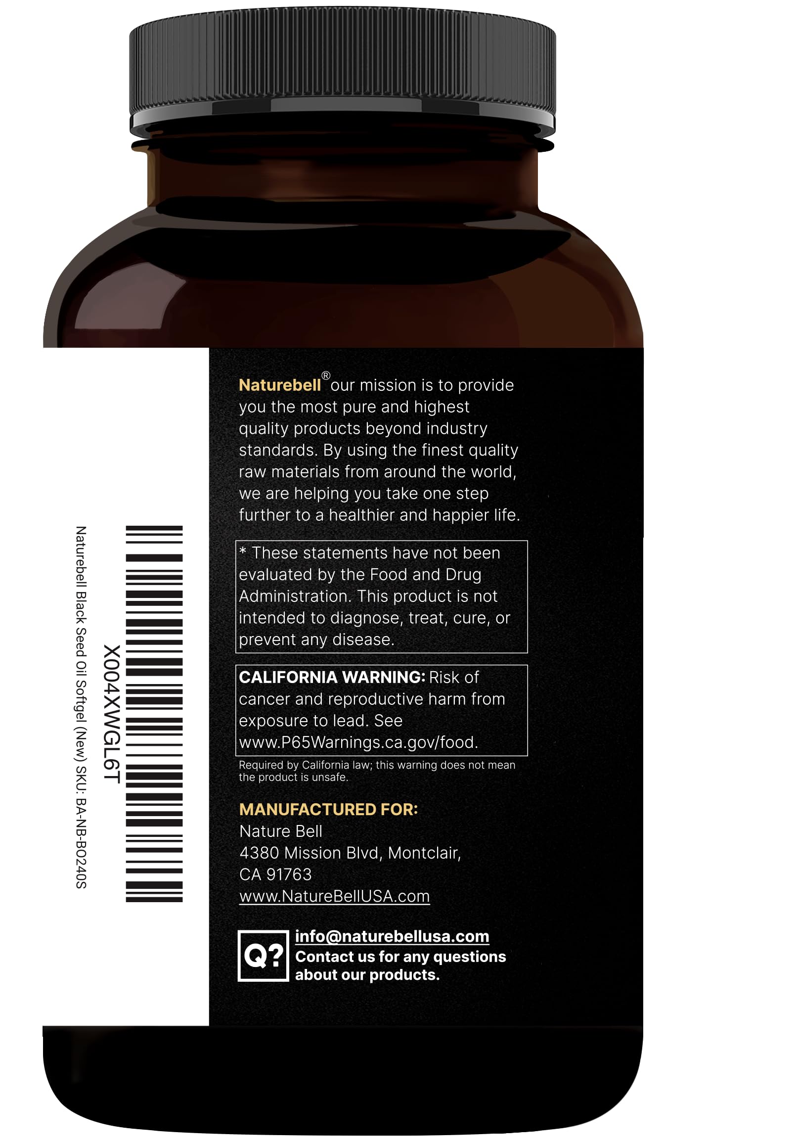 NatureBell Black Seed Oil Softgels, 3,000mg per Serving, 240 Count – 2-in-1 Formula with Oil of Oregano, Carvacrol & Thymoquinone – Nigella Sativa Producing Black Cumin Seed Oil – Non-GMO