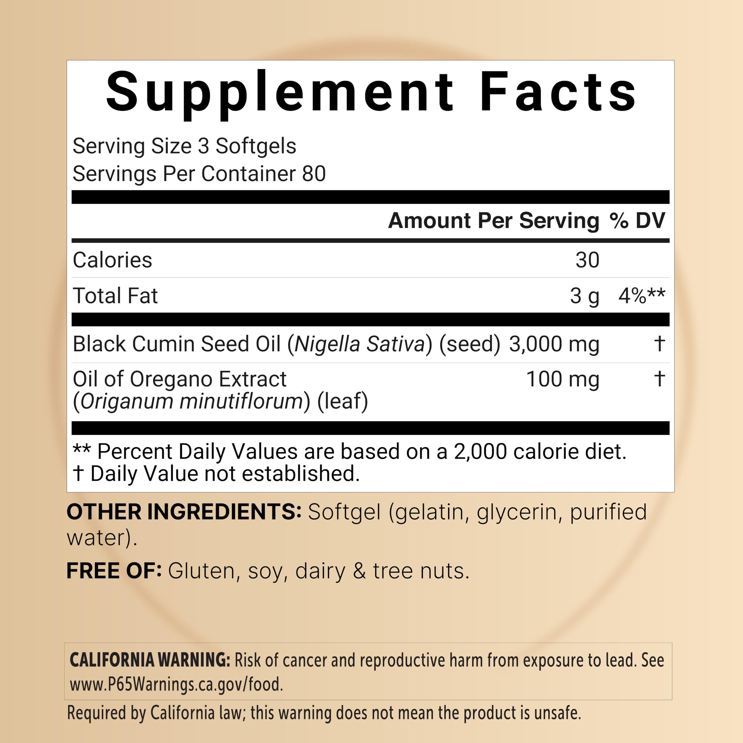 NatureBell Black Seed Oil Softgels, 3,000mg per Serving, 240 Count – 2-in-1 Formula with Oil of Oregano, Carvacrol & Thymoquinone – Nigella Sativa Producing Black Cumin Seed Oil – Non-GMO